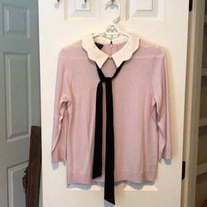 Talbots pink merino sweater with collar